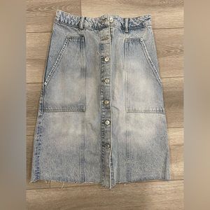 AllSaints midi denim skirt in blue size S NEW